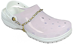 Crocs Classic Translucent Clog Charms White Белые с розовым